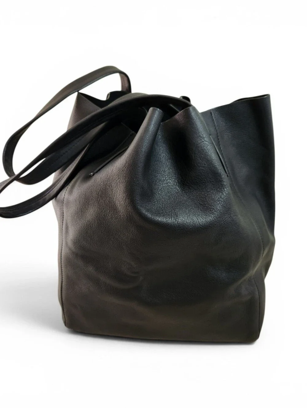 J.Crew Black Leather Tote Bag Style AH945